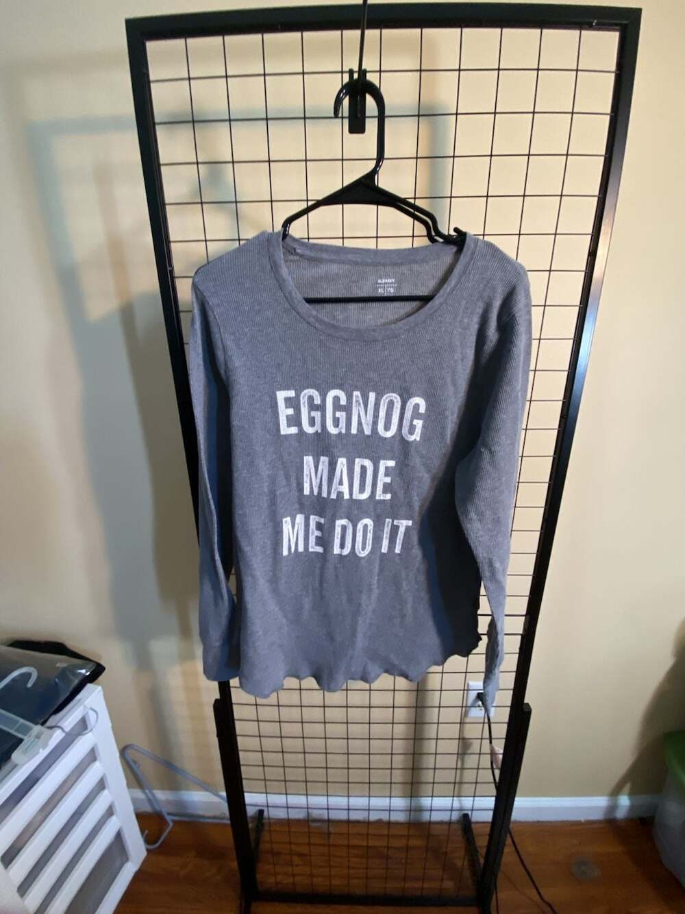 Old Navy Eggnog Made Me Do It Graphic Thermal Long Sleeve Tee